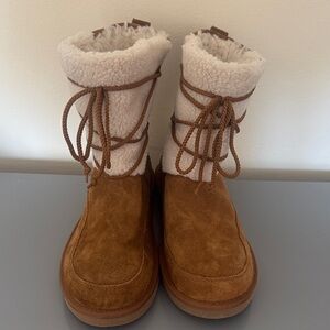 Koolaburra Tan and Cream Winter Boots size 10